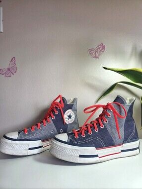 Converse Chuck 70 Plus Retro Denim High Top Sneakers -UNISEX- Men 7,  Women 9